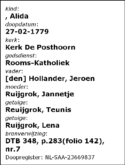 17790227 dp reg Alida dv J d Hollander - J Ruijgrok